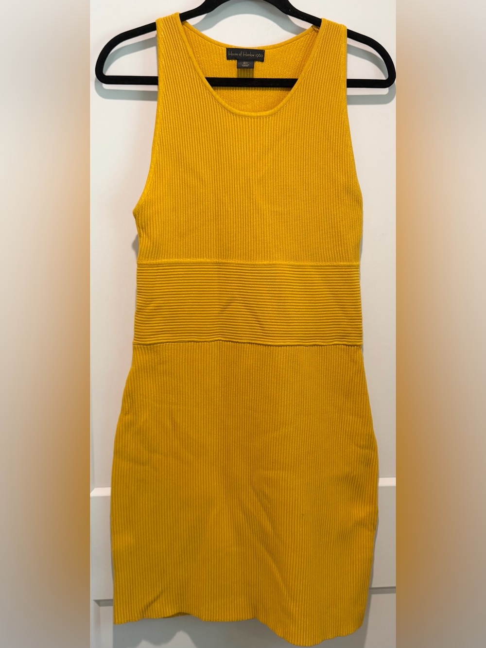 House of Harlow 1960 Mustard Knit Dress L Fall Family Photos Date Night - Picture 3 of 7